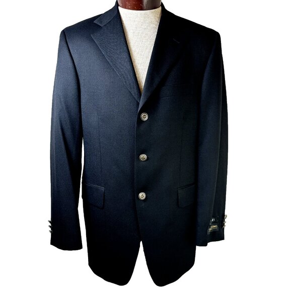 Super 100's Wool Suit Jacket Canada Ultimo Uomo NWOT Size 38R Men's Black Blazer - Picture 3 of 14